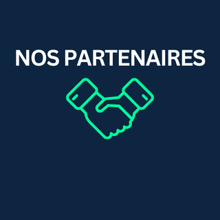 Logo “Nos partenaires” MySolutionConnect illustrant un réseau de partenaires professionnels connectés et engagés.